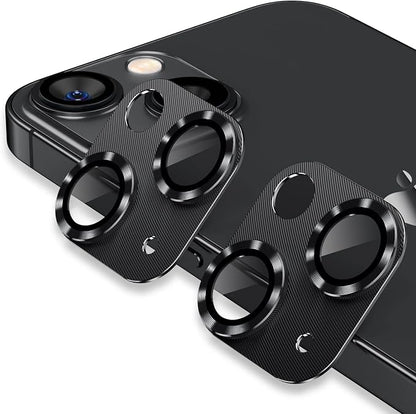 AFARER [2 Pack for iPhone 13/13 Mini Camera Lens Protector,9H Hardness Ultra HD Camera Protector,Metal Tempered Glass Cover,Drop Protection Anti-Scratch (Black)
