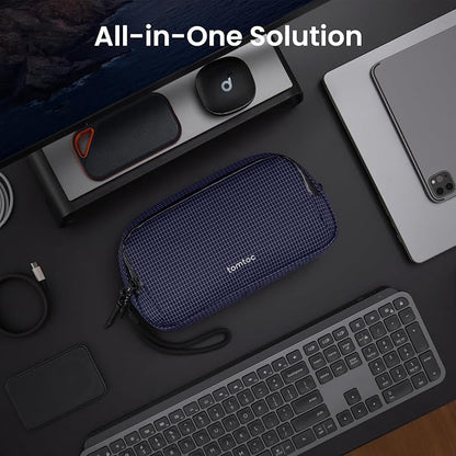 tomtoc Electronic Organizer Travel Case Performance, Dual Compartment Bag | Water Resistant Cable Organization Storage for Charger, Cord, Phone, Hard Drive, Power Bank, Accessories Travel Essentials