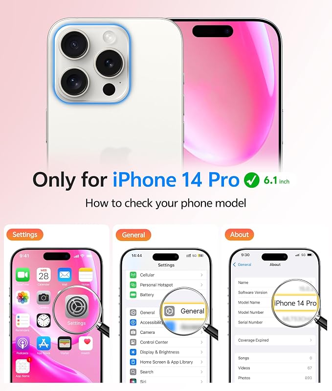 FNTCASE for iPhone 14 Pro Case: [Compatible with Magsafe] Translucent Matte Cases with [Full Camera Protection] [Screen Protector] Military Grade Shockproof Protective Phone Cover - Hot Pink