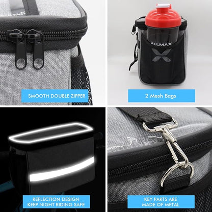 Bike Handlebar Bag - Front Basket with Bike Phone Mount, Bicycle Cooler Pouch Pack for Kids Girls Boys Men Women