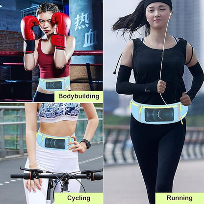 Running Fanny Pack Waist Bag Phone Holder Belt with Water Bottle Holder Suitable for Runner Cycling Hiking Accessories for iPhone 12 Plus Samsung Galaxy etc.