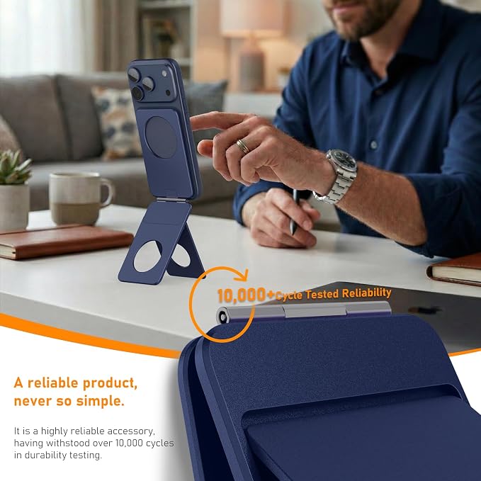 Magnetic Tripod for iPhone, Aluminium Phone Tripod Stand Compatible with Magsafe iPhone 17/16/15/14/13/12 Series, Foldable Strong Magnetic Phone Stand & Travel Essentials Accessories