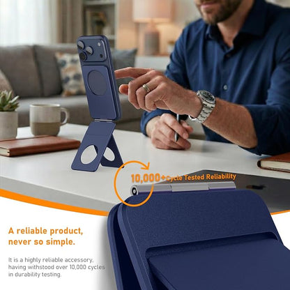 Magnetic Tripod for iPhone, Aluminium Phone Tripod Stand Compatible with Magsafe iPhone 17/16/15/14/13/12 Series, Foldable Strong Magnetic Phone Stand & Travel Essentials Accessories