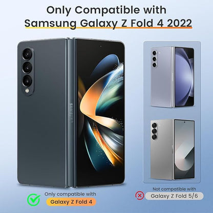VEGO for Galaxy Z Fold 4 Case with Kickstand Built-in Screen Protector | Anti-Peeping & Anti-Scratches[Slide Lens Cover][Hinge Protection]Full Body Shockproof Phone Case for Samsung Fold 4-Rose Gold