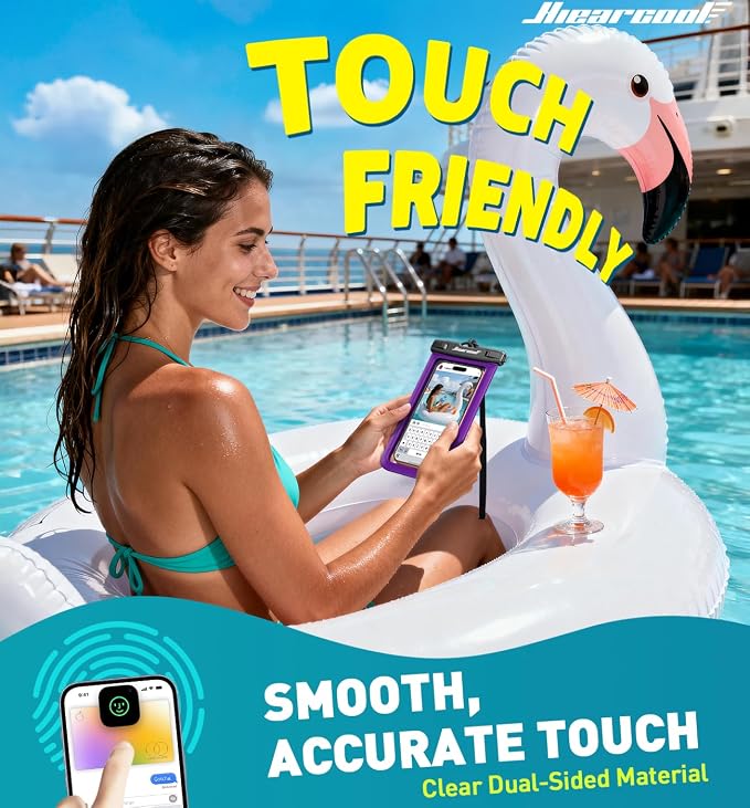 Hiearcool Universal Waterproof Phone Pouch, Dry Bag Compatible for iPhone 17 16 15 14 13 Pro Max XS Plus Samsung Galaxy S22 Cellphone Up to 8.3", IPX8 Water Proof Cell Phone Case for Beach-2Pack