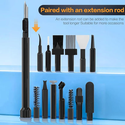 34-in-1 for iPhone Cleaning Kit, Sunoyar Airpods Cleaning Kit Multi-Functional, Laptop Cleaning Kit with Portable Storage Case for iPhone Charging Port USB C Cell Phone Android Keyboard Earbud Black