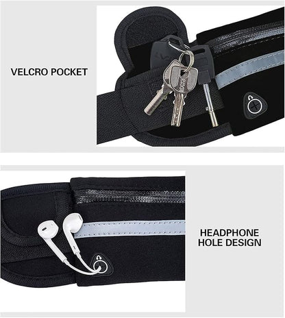 Slim Running Belts for Women, Waterproof Fanny Pack for Men,Phone Holder for Running,Reflective Waist Bag for Women,Runners Belt Pouch,Money Belt,Waist Pack for Running Travel Camping Workout