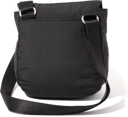 Baggallini Swift Flap Mini Crossbody - 6.3"x7" Lightweight Small Travel Purse with Crossbody Strap and RFID