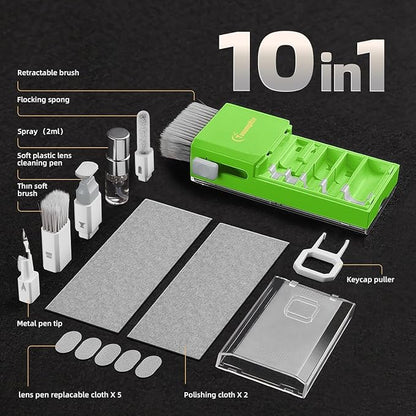 Laptop Screen Keyboard Cleaner Kit, All in 1 Electronics Cleaning Tool for MacBook iPad iPhone Pro Cell Phone, Brush Tool for Tablet, Computer, PC Monitor,TV Camera Lens with Patent, Green