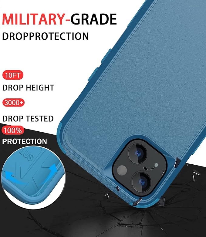 Diverbox for iPhone 13 Case [Shockproof] [Dropproof] [Dust-Proof],Heavy Duty Protection Phone Case Cover for Apple iPhone 13 (Blue)