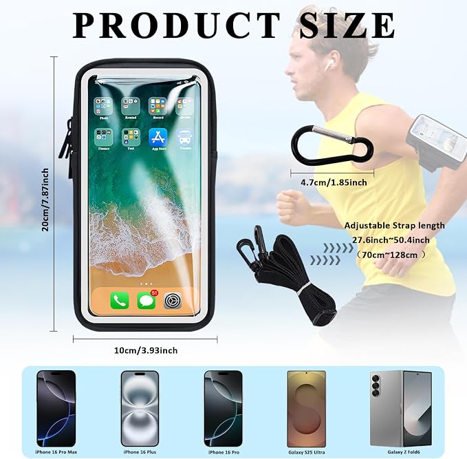 Phone Holder for Running Armband, Cell Phone Purse Small Crossbody Bags for Women Kids, Sports Arm Bag for Men iPhone,Galaxy,Smartphones Carrier Pouch Fit Workout,Exercise,Gym,Hiking,Walking