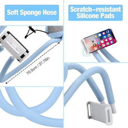 MoKo Neck Phone Holder, Lazy Gooseneck Phone Pillow Holder Bracket, 360° Rotate Phone Tablet Stand for 4"-11" Device, fits iPhone 17/17 Air/17 Pro/17 Pro Max, iPhone 16/Pro/Pro Max/Plus, iPhone 15/Pro