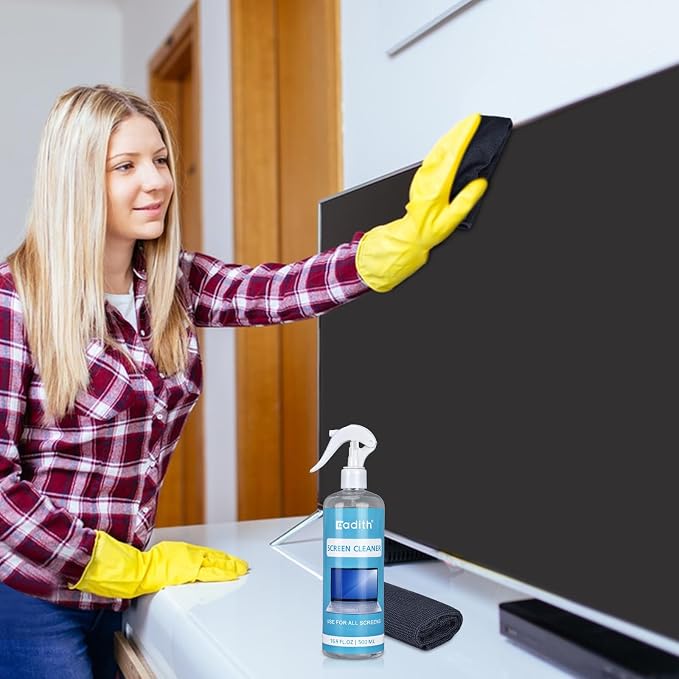 17.9 OZ Screen Cleaner Spray Cadith Touchscreen Cleaning Kit for TV Screen, Computer, Laptop, Phone, Ipad - Electronic Cleaner with Blush