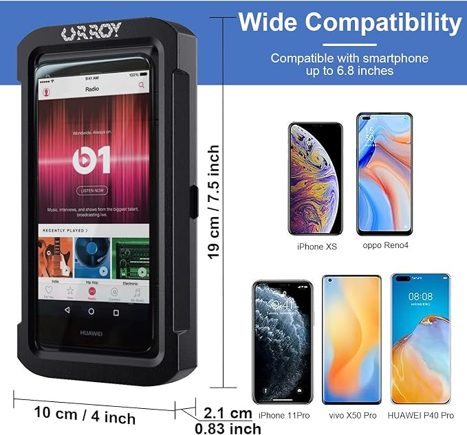 URROY Shower Phone Holder Waterproof, 360° Rotation Shower Phone Case, Anti-Fog High Sensitivity Universal Cover Mount Stand for Bathroom Wall Mirror Bathtub Kitchen, Gift for Men Women
