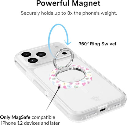 VELVET CAVIAR Compatible with MagSafe Phone Grip 2.0 | Cute Magnetic Ring Holder | Finger Loop Kickstand | Pop On Accessory for iPhone 17, 16, 15, 14, 13, 12 | Sweet Hearts