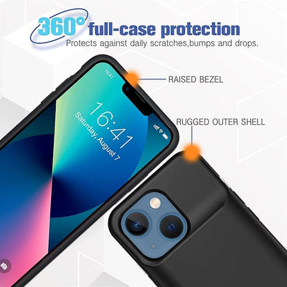 Battery Case for iPhone 13, 7000mAh Ultra-Slim Portable Charger Case Rechargeable Battery Pack Charging Case Compatible with iPhone 13 (6.1 inch)-Black