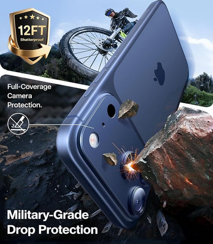 TORRAS for iPhone 17 Pro Camera Lens Protector, [Metal Frame] with Military Grade 9H+ Tempered Glass, Full Coverage, Anti-Scratch, 12 FT Shatterproof, Case Friendly, One-Piece, Deep Blue, 1 Pack