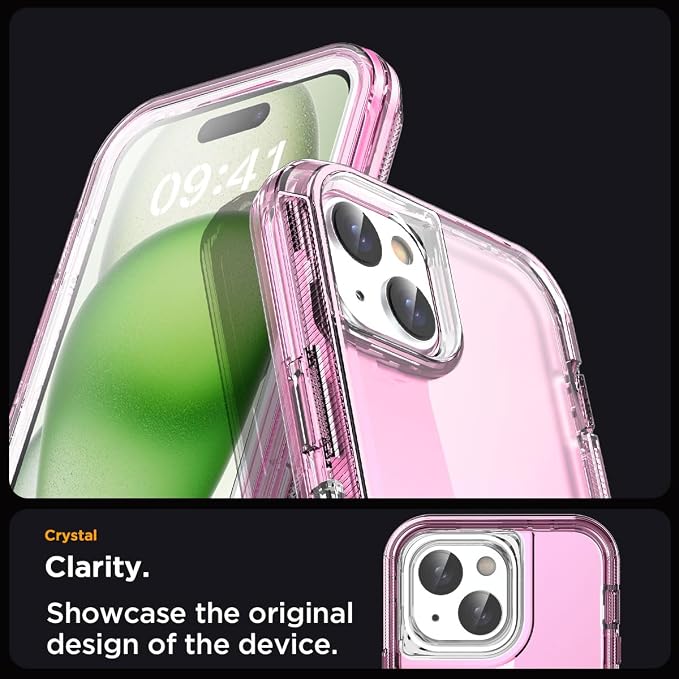 AICase for iPhone 15 Case Clear 3 in 1 Heavy Duty Drop Protection Full Body Rugged Shockproof/Dust Proof 3-Layer Military Protective Tough Durable Cover for iPhone 15 6.1"_2