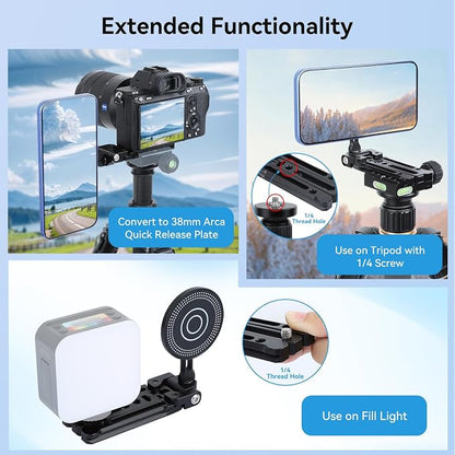 UTEBIT Magnetic Phone Tripod Stand for iPhone, Strong Magnet Foldable Cell Phone Stand for Vlog,Travel Essentials,MagSafe Compatible Pocket-Sized Tripod Phone Stand Compatible with iPhone 17 16 Series