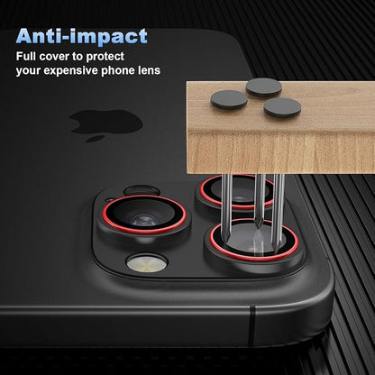 2025 Ultimate Camera Lens Protector for iPhone 14/15/16 Pro & Pro Max - Aerospace Aluminum & HD Tempered Glass, Scratch-Resistant iPhone 16 Pro Max Camera Cover- [2 PACK] Black