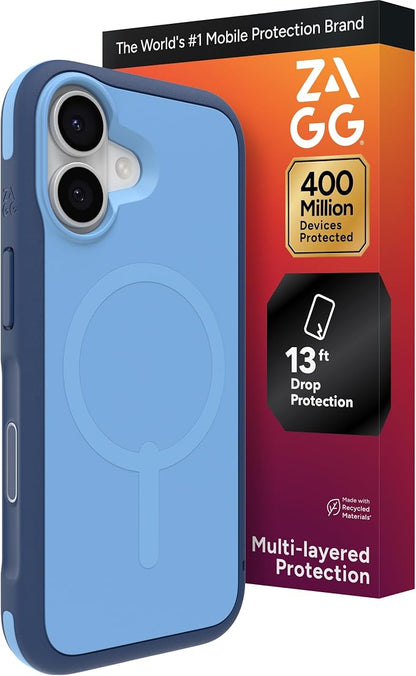 ZAGG Sedona Snap Case for iPhone 17 - Blue Royal Ember, Drop Protection (13ft/4m), Graphene-Reinforced Multi-Layer Protection, MagSafe Phone Case with Impact-Absorbing Bumpers, Slim & Lightweight