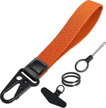 Stretchy Wristlet Keychain, Wrist Lanyard Strap Key Chain Holder to Hold Keys Wallet Phone ID Badge for Men Women