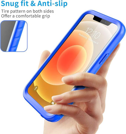 SPORTLINK Compatible with iPhone 12 Waterproof Case - iPhone 12 Pro Waterproof Case, Full Body Shockproof Dustproof Phone Screen Protector Rugged Cases for iPhone 12/12 Pro 6.1 Inches Blue