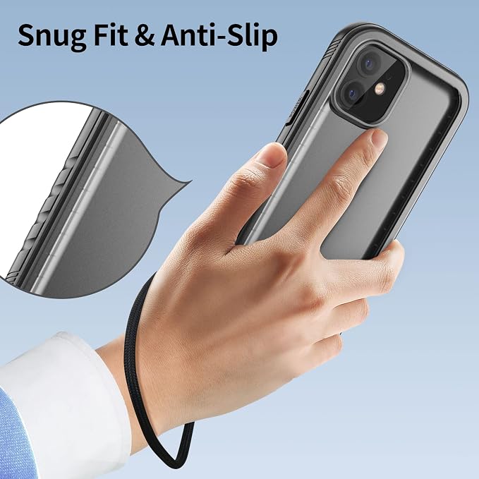 SPORTLINK Compatible with iPhone 12 Pro Waterproof Case - Full Body Shockproof Dustproof Phone Screen Protector Rugged Waterproof Case for iPhone 12 & 12 Pro 6.1 Inch Black