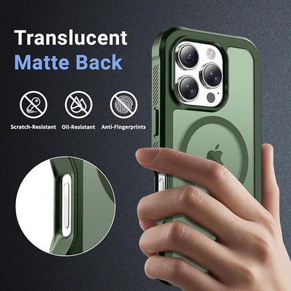 jaroco Magnetic for iPhone 16 Pro Case, [Compatible with MagSafe][Military Grade Drop Protection][Heavy Duty Protection][Non-Slip][Shockproof] 2-Layer Durable Bumper Phone Case 6.3''-Army Green