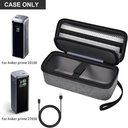 Case Compatible with Anker Prime Power Bank 27,650mAh 250W &20,100mAh 220W 3-Port Portable Charger, Battery Charging Station Carrying Travel Storage Holder for Chargers, Grey(Box Only) (Grey)