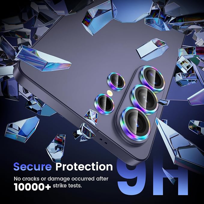 Tensea (3+2PCS Compatible with Samsung Galaxy S26 Ultra Camera Lens Protector, 9H Tempered Glass Camera Cover Screen Protector Metal Individual Ring [Installation Tray][Case Friendly]