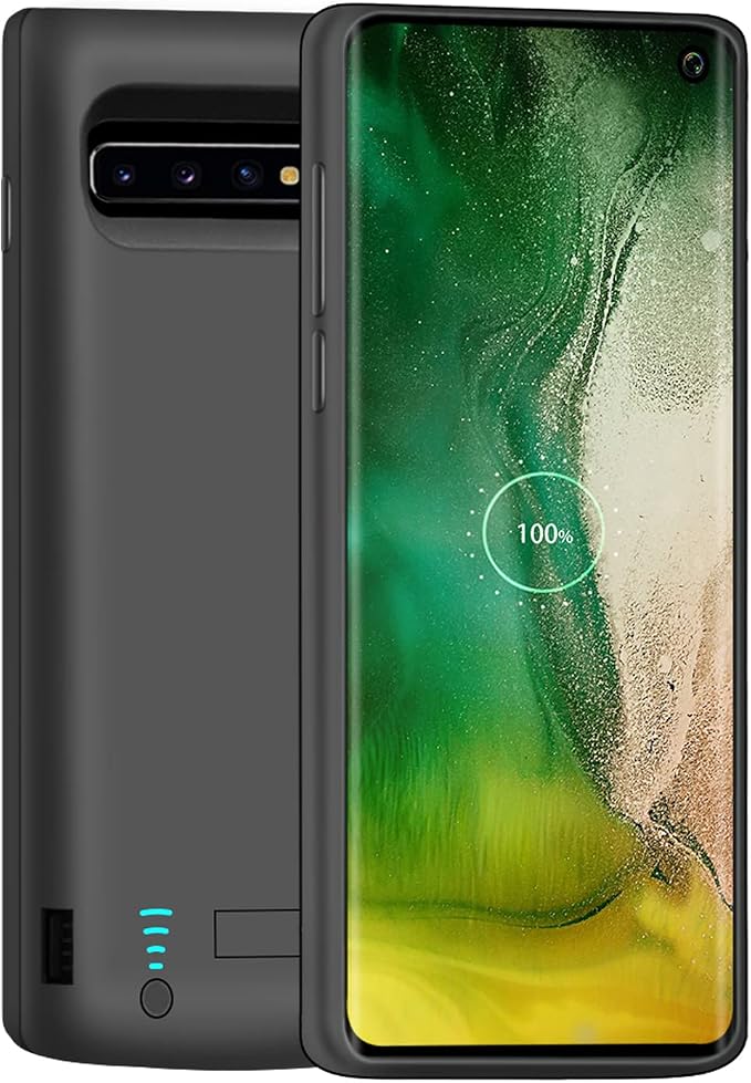 Battery Case for Samsung Galaxy S10, 6000mAh Rechargeable Extended Battery Charging Charger Case, Adds 150% Extra Juice, NOT for S10 5G (6.1 Inches) Black