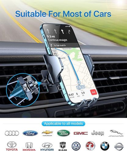 andobil 2026 Upgraded Car Phone Holder Mount for Vent, Military Sturdy Metal Clip Air Vent Phone Holder for Your Car Easy Used Cell Phone Car Mount for iPhone 17 Pro Max 15 14 13 Samsung S26 S25