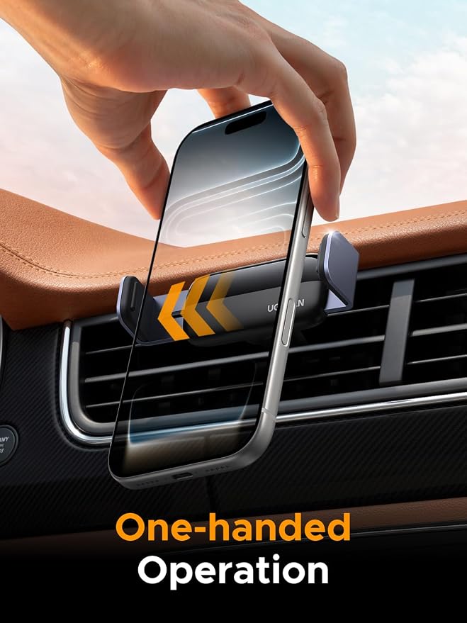 UGREEN Car Vent Phone Mount Air Vent Clip Phone Holder Car Mount Mini Size Compatible with iPhone 17 16 15 14 13 12 Pro Max Mini Plus, iPhone 11 SE XS XR 8 7 6 6S Smartphone
