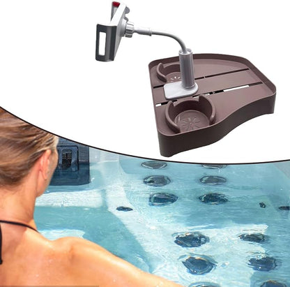 MYCENSE Hot Tub Tray Phone Stand, Waterproof Adjustable Hot Tub Accessories with Cup Holder, Serving Tray for Park, Camping Yard