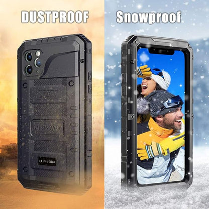 Beasyjoy for iPhone 11 Pro Max Case Waterproof Metal Case Heavy Duty Built-in Screen Full Body Protective Shockproof Military Grade Black