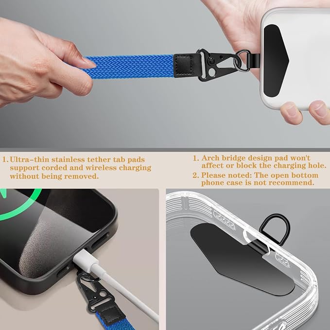 Stretchy Wristlet Keychain, Wrist Lanyard Strap Key Chain Holder to Hold Keys Wallet Phone ID Badge for Men Women