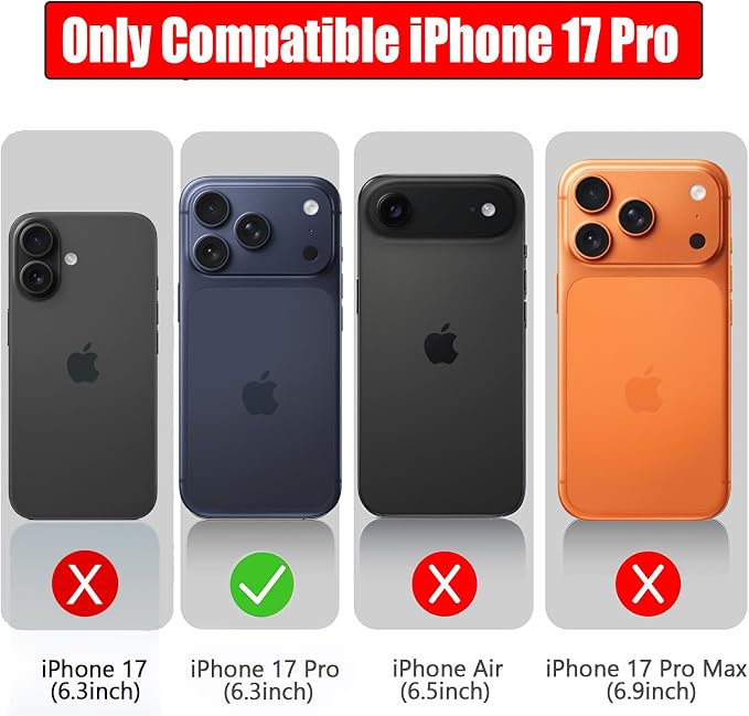 Battery Case for iPhone 17 Pro, Full Encircle 10000mAh High Capacity Rechargeable Portable Charger Case Extended Battery Pack for iPhone 17 Pro(6.3 inch) Wireless Charging Cover with Carplay-Black