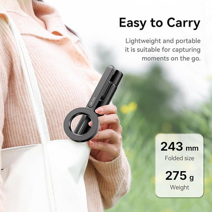 ULANZI 54'' Magnetic Selfie Stick Tripod Pro, All-in-One Phone Tripod w Magnetic Phone Holder & Detachable Wireless Remote, C/W Magsafe, for iPhone 16 15 14 13 12 Series & Android Phones (Black)