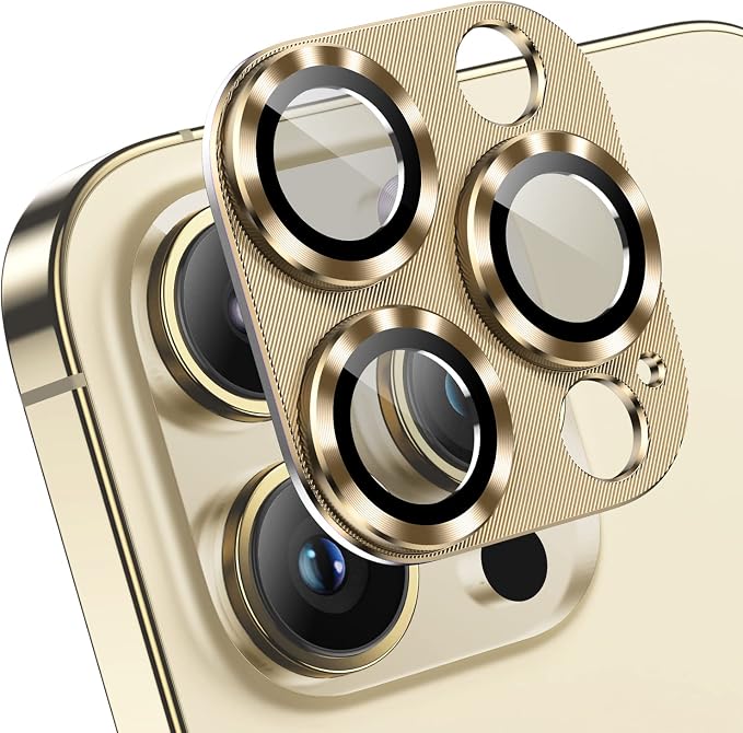 Korecase 2 Pack Camera Protector Compatible with iPhone 14 Pro & iPhone 14 Pro max Whole Piece 9H Tempered Glass Anti Scratch Dust Strong Adhesion full coverage Protective Gold