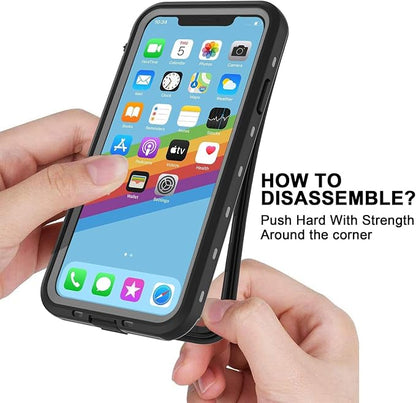 for iPhone 11 Waterproof case 6.1'', Rugged Case with Screen Protector, Shockproof Full-Body Dustproof Case for iPhone 11 - Black