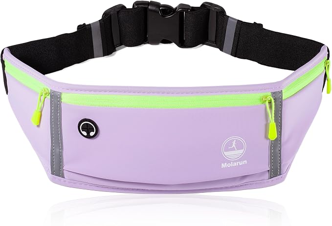 Running Belt Slim Fanny Packs for Women, Purple Waist Pack Running Fanny Pack Phone Holder for Running Sports Hiking Cycling