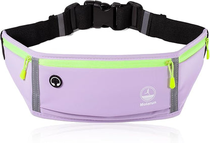 Running Belt Slim Fanny Packs for Women, Purple Waist Pack Running Fanny Pack Phone Holder for Running Sports Hiking Cycling