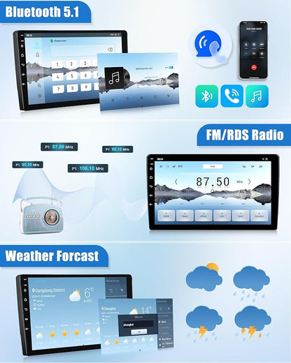 SIXWIN 8 Core Qualcomm Android Car Stereo for Honda Civic 2016-2020 9 Inch Touch Screen with CarPlay Android Auto 3G+32G Bluetooth Cooling Fan Weather Forecast UI Design Intelligent Voice