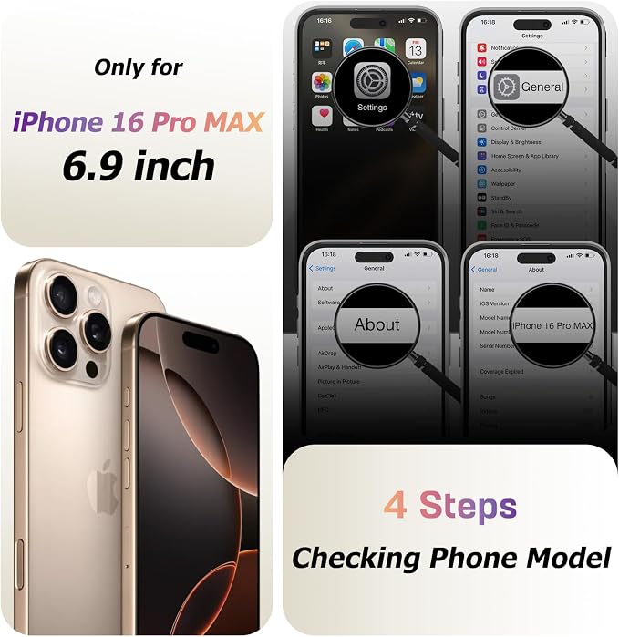LOHASIC for iPhone 16 Pro Max Case Wallet with Detachable Crossbody Strap & Wrist Lanyard, RFID Blocking, 4 Card Slots 2 Cash Pockets, Vegan Leather Case with Card Holder for Women Girls, Purple
