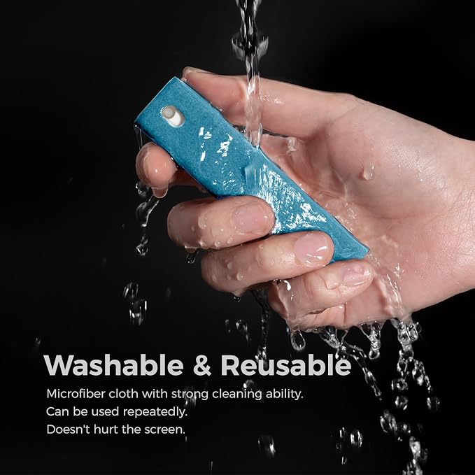 CLICK CLEAN Screen Cleaner, Fingerprint Proof Screen Cleaner Spray, All-in-One Cleaner with Microfiber and Shell for All Phones, Laptop and Tablet Screens (Light Blue)