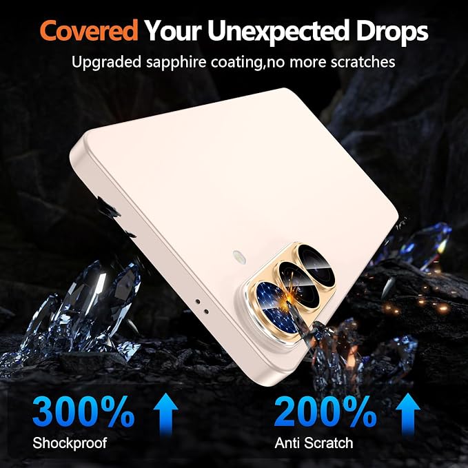 for Samsung Galaxy S26 Plus Camera Lens Protector, Electroplated Matte Back with 9H Tempered Glass Lens Protector, [Strong Adsorption] [Case-Friendly] Metal Ring HD Clear Lens Cover, Gold