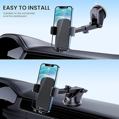 TICILFO Dash Car Phone Holder Mount - [Ultra-Strong Suction Cup] 360° Rotatable Car Phone Holder, Quick Release & Adjustable, Cell Phone Mount for Dashboard Windshield, Compatible with iPhone Android