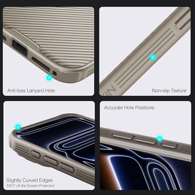 Nillkin Camshield Case for iPhone 17 Pro Max Case, [Built-in Dual Camera Cover][Slim Profile] [Military Grade Drop Protection] Shockproof Bumper Phone Case 6.9 inch 2025 Gold