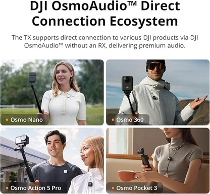 DJI Mic Mini Transmitter (Arctic White), Ultralight, Wireless Lavalier Microphone for DJI Osmo Mobile 7P/Osmo Pocket 3, Noise Cancelling, Wireless Microphone for Camera/iPhone/Android, Vlog, Streaming